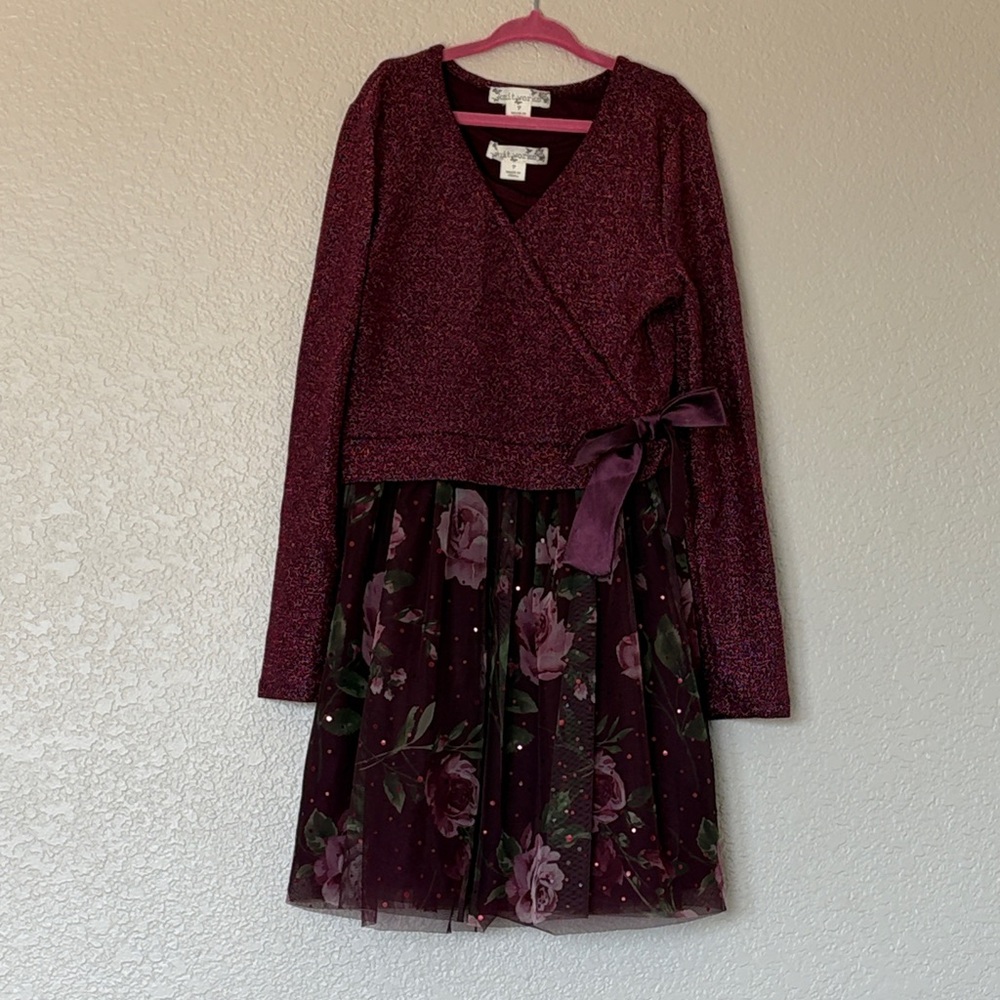 Knit Works Long Sleeve Wrap Front Dress